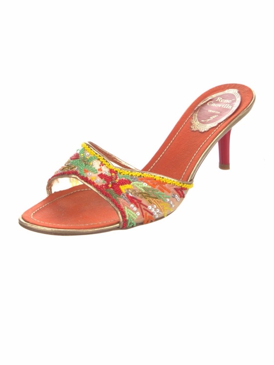Rene Caovilla Shoes - René Caovilla
Colorblock Pattern Sequin Embellishments Slides